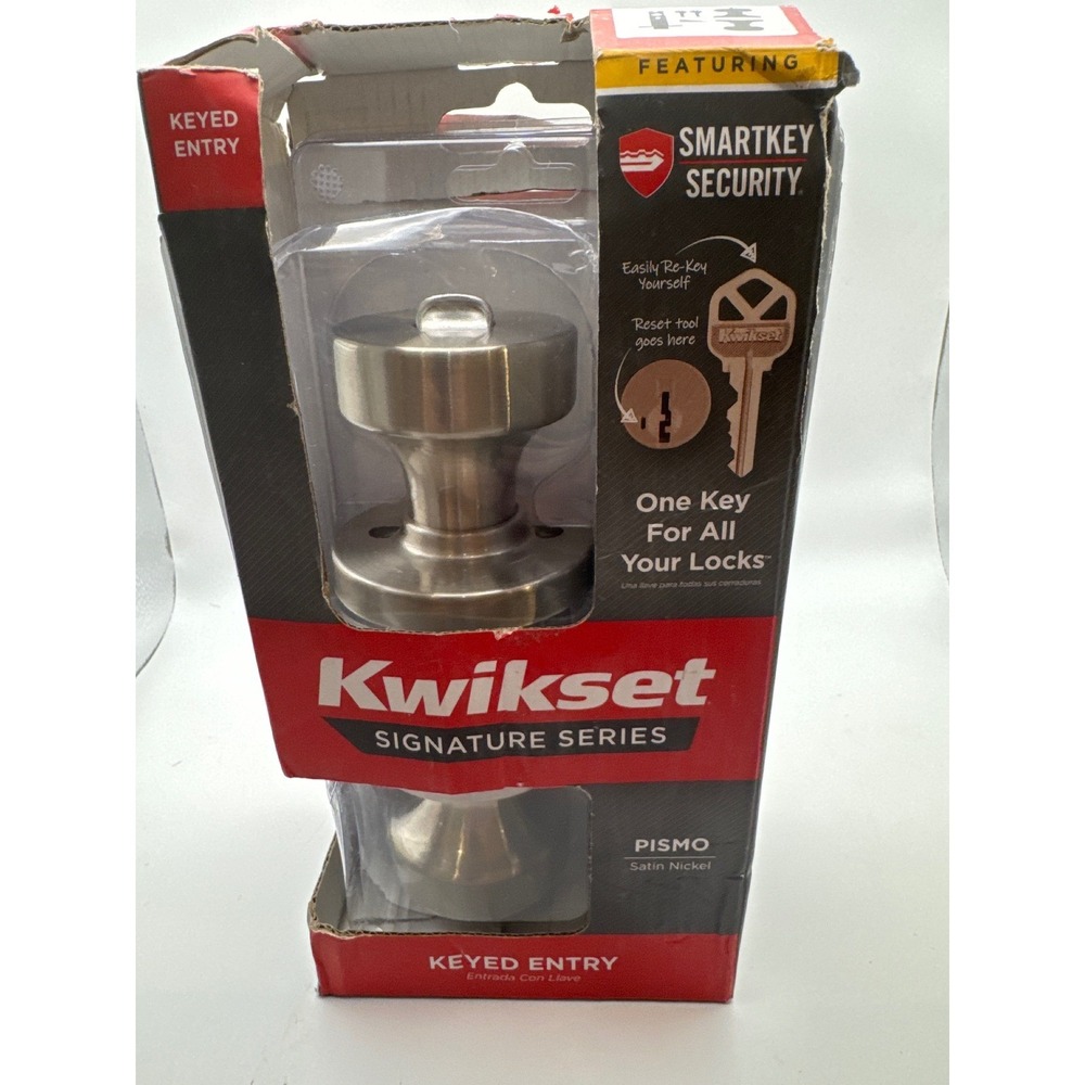 Kwikset Signature Series Pismo Keyed Entry Door‎ Knob Satin Nickel  97402-850